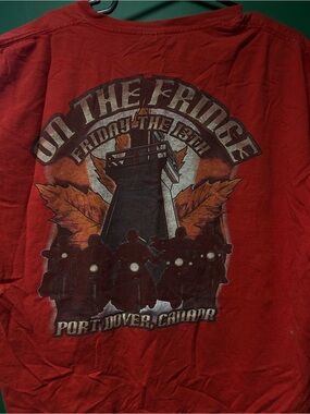 On The Fringe Red Graphic Tee - Port Dover Friday The 13th